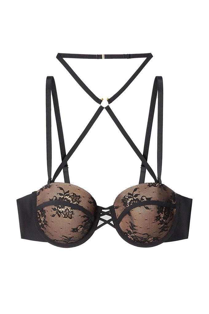 Conjunto rendado copas B Preto