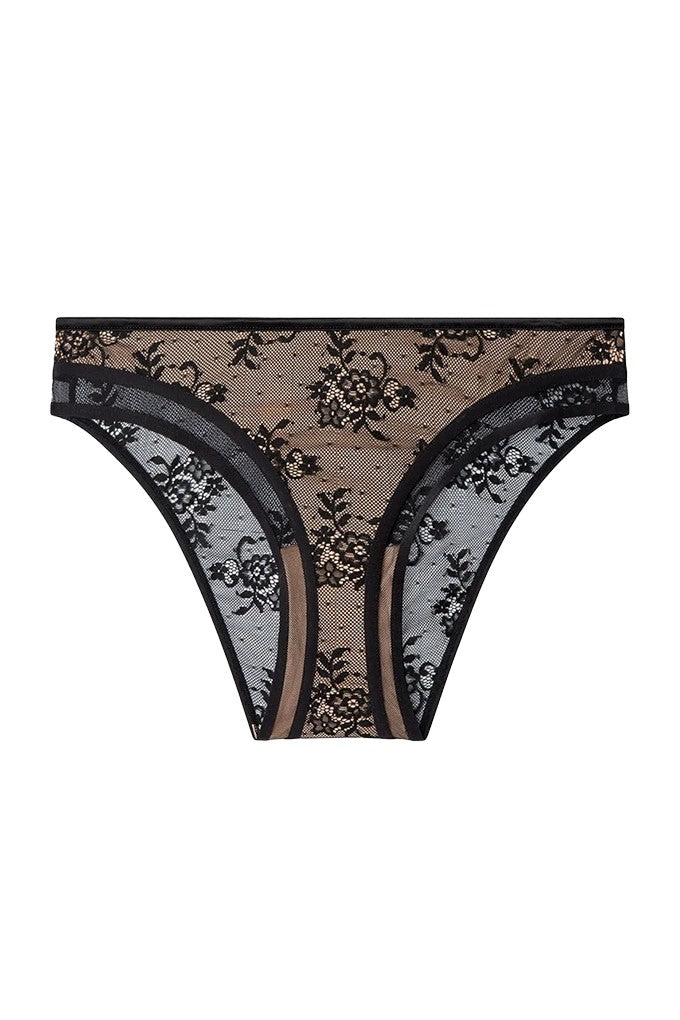 Conjunto rendado copas B Preto